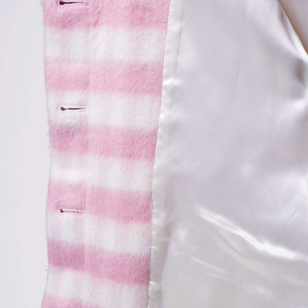 Unsigned Vivetta Striped Coat with Faux Fur Collar - '00s White Good - Box View