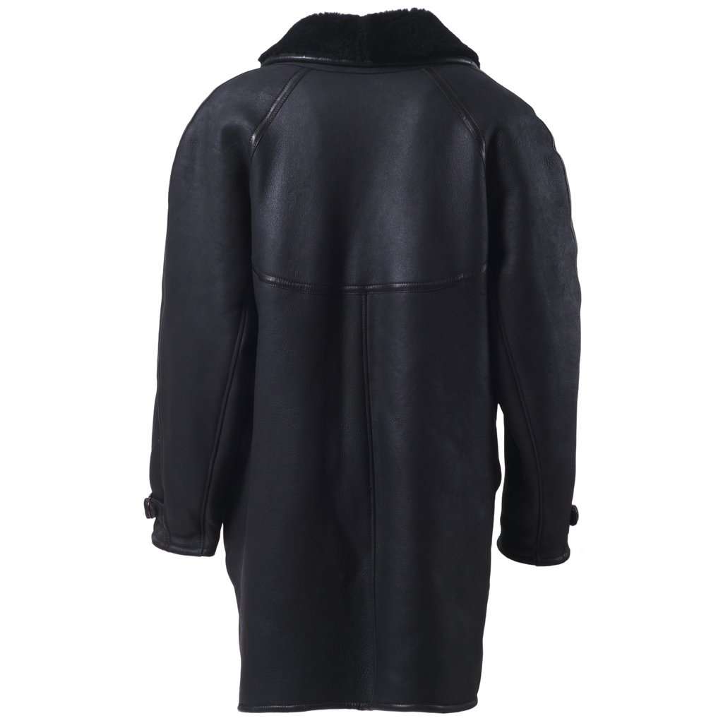 Unsigned Mac Douglas Black Natural Shearling Leather Coat-'10s Black Shearling Good - Inside View