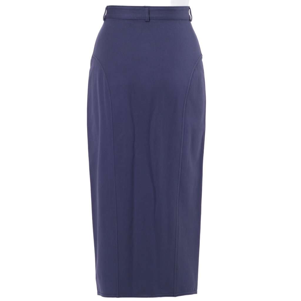 Gucci by Tom Ford Blue Skirt with Front Gold Buttons - '00s Blue Good - Inside View