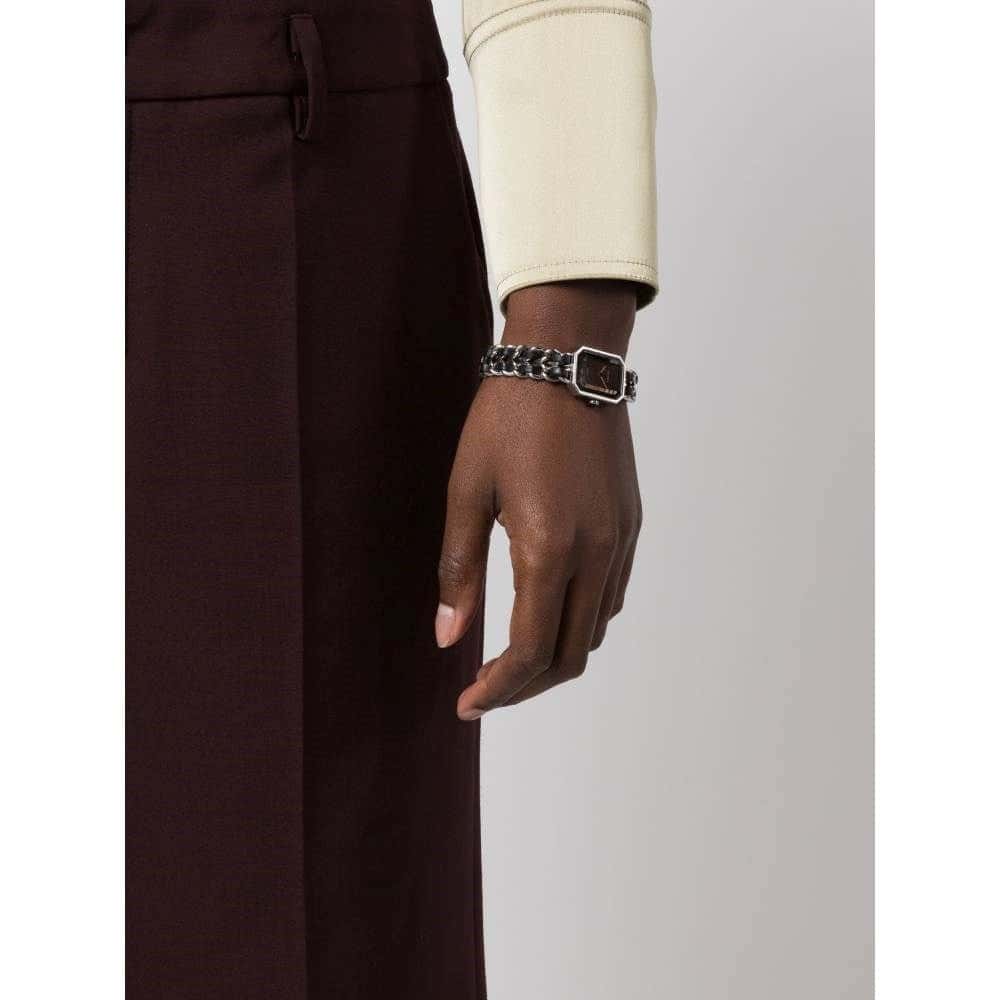 Chanel "Premier 26 mm" Steel and Leather Watch - '90s MultiColor Leather Good - Back View
