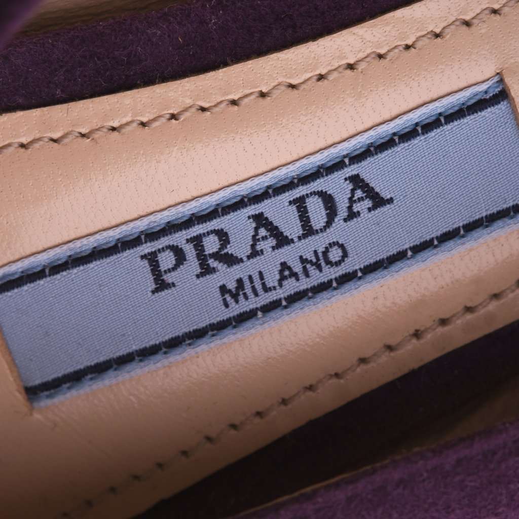 Prada Purple Suede Platform Pumps with Block Heel - '10s Purple Suede Good - Model View