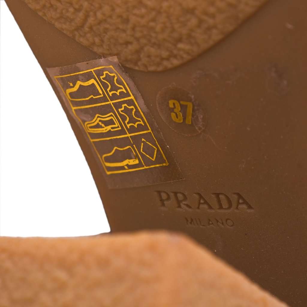 Prada Brown Leather Knee High Boots - '10s Brown Leather Good - Model View