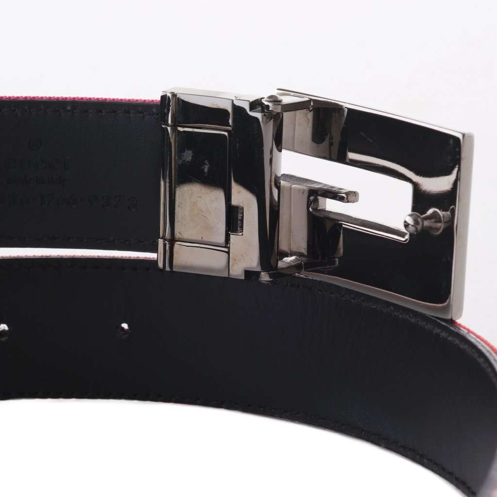 GUCCI Pink GG Canvas Belt with Silver G Buckle - '00s Pink Canvas Good - Box View