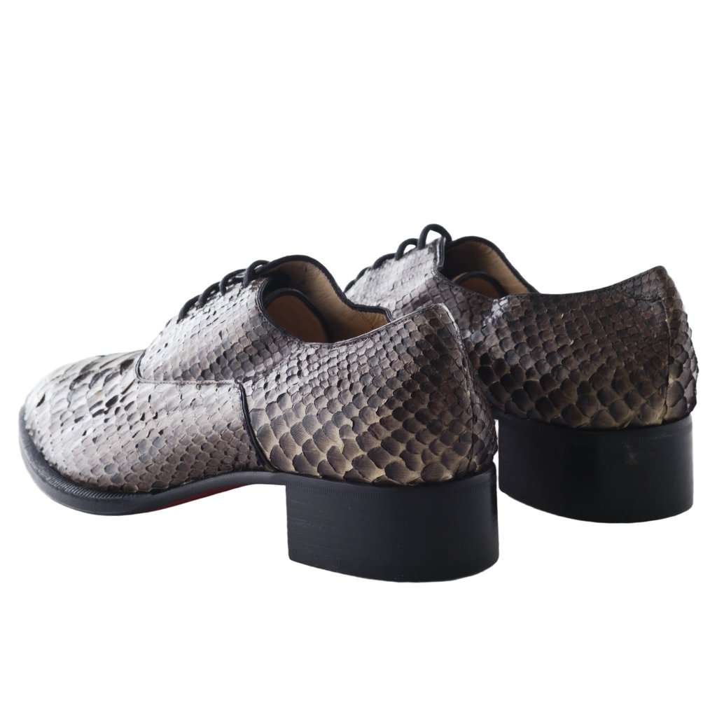 Christian Louboutin Louboutin Pointed-Toe Python Loafers - '10s Red Leather Good - Inside View