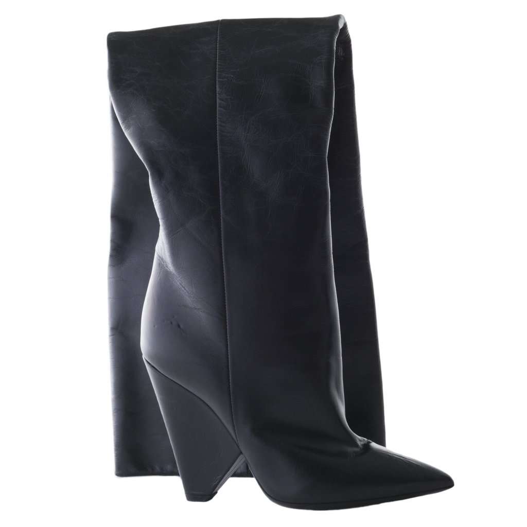 Saint Laurent Paris Saint Laurent Niki knee-high leather boots - '20s Black Leather Good - Inside View