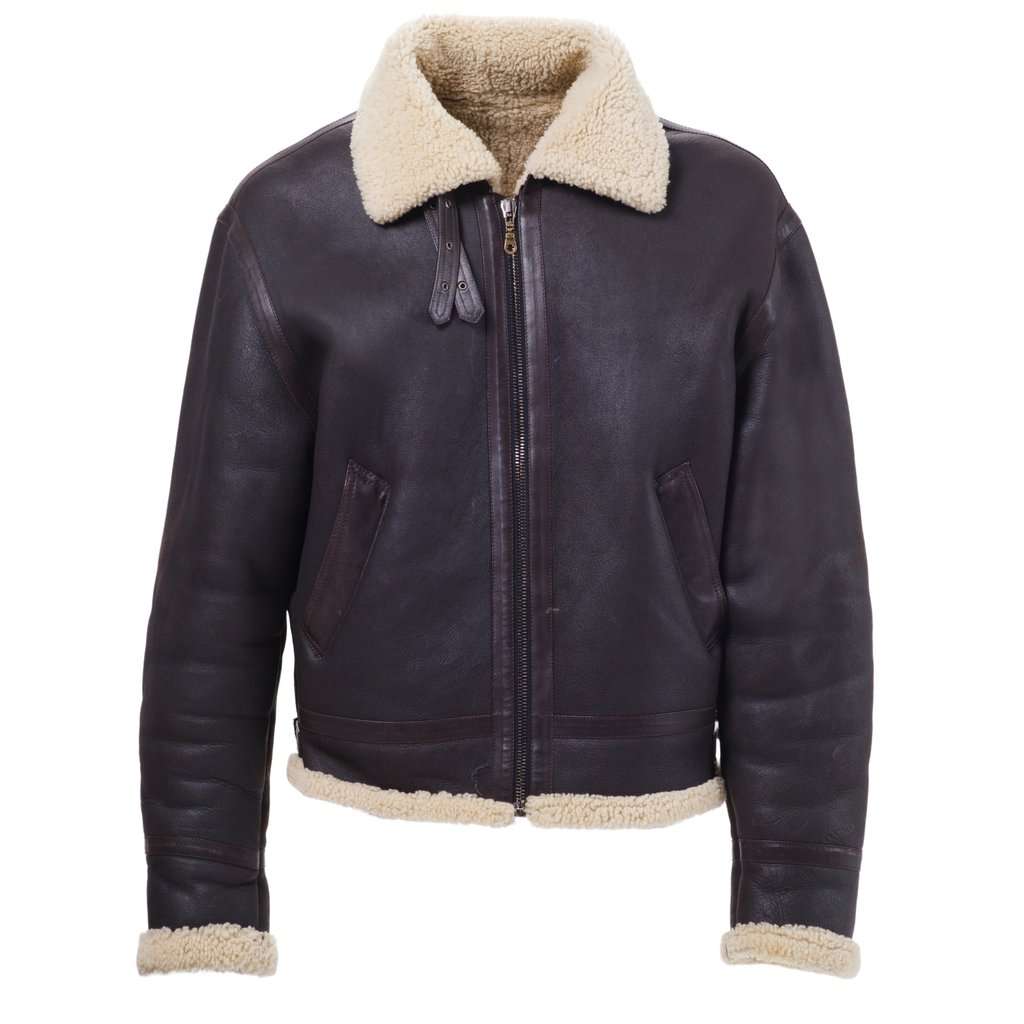 Versace Leather Shearling Jacket - '00s Brown Leather Good - Front View