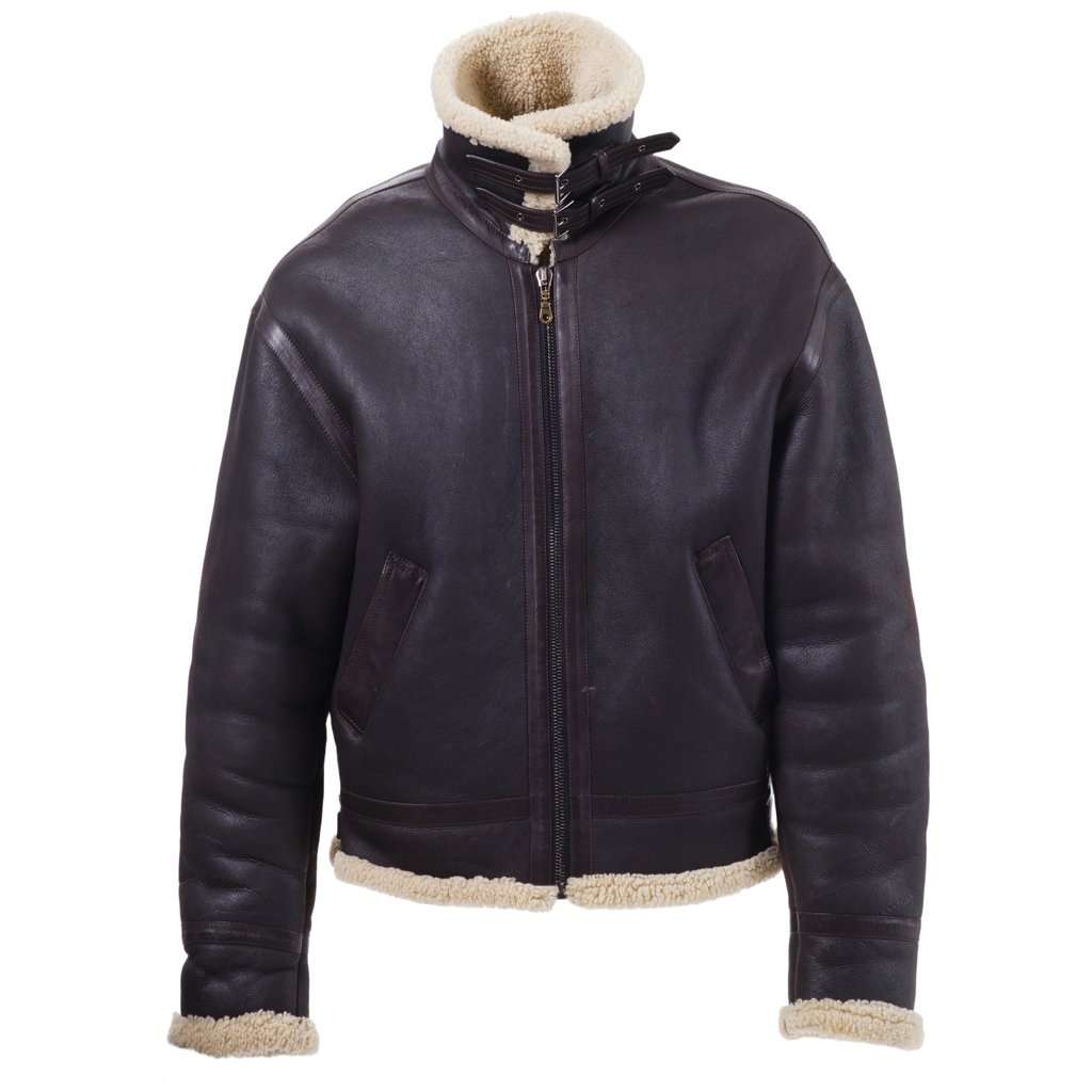 Versace Leather Shearling Jacket - '00s Brown Leather Good - Back View