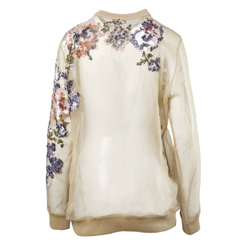 Givenchy Floral Sequin Embellished Sheer Sweatshirt - '10s MultiColor Good - Inside View