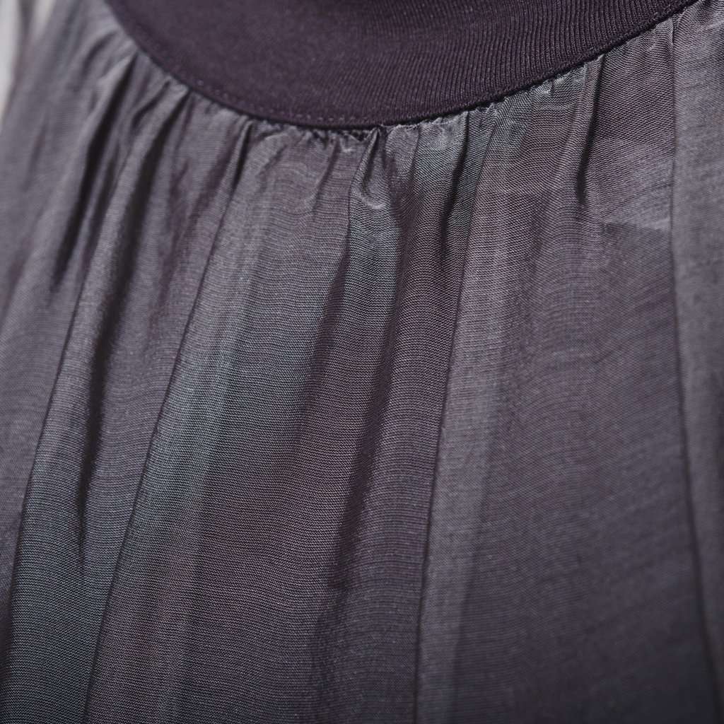 Unsigned Stephan Janson Grey Sheer Viscose Silk Cape Dress - '10s Grey Silk Good - Model View
