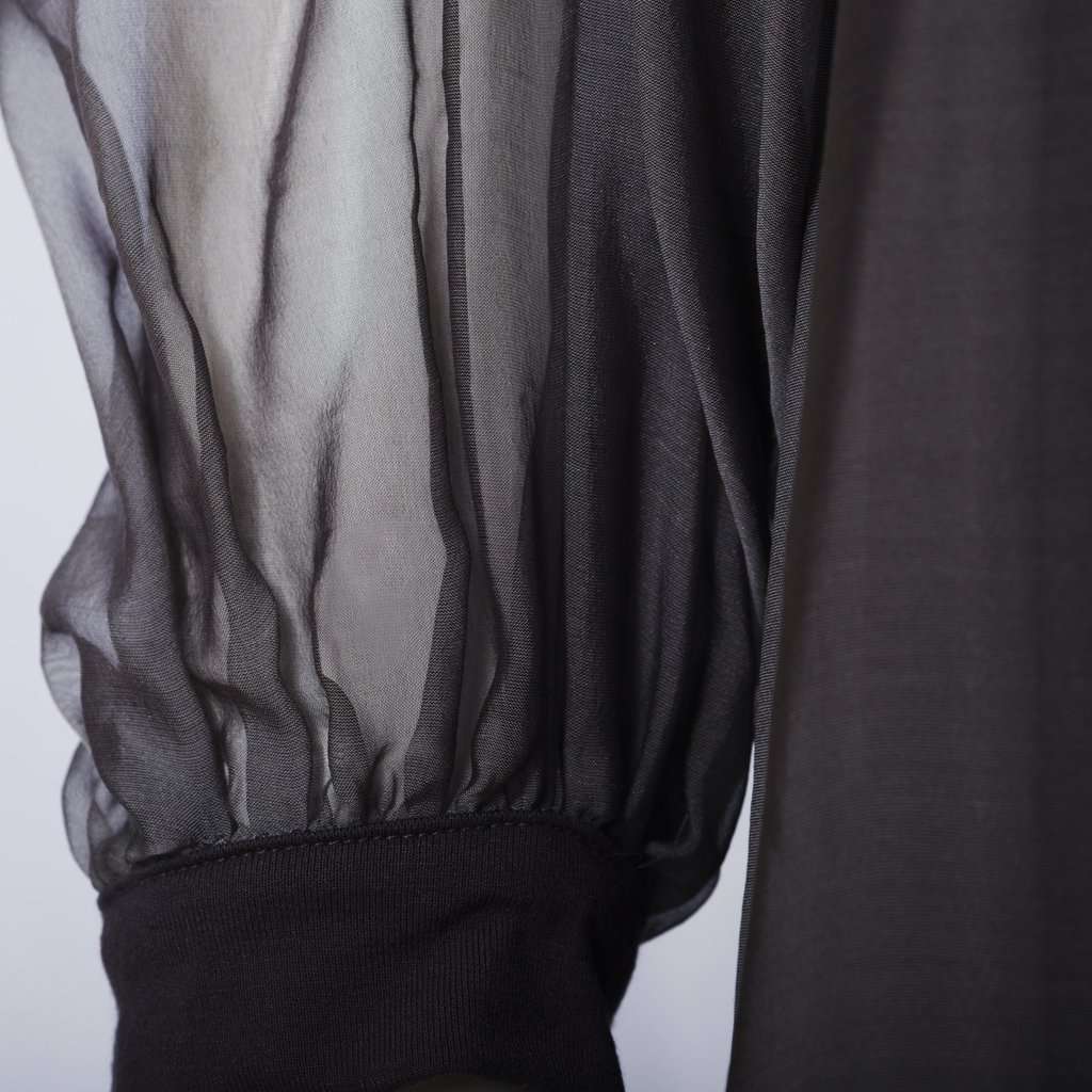 Unsigned Stephan Janson Grey Sheer Viscose Silk Cape Dress - '10s Grey Silk Good - Box View