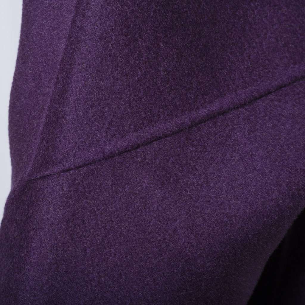 Unsigned Stefano Mortari Purple Green Coat - '00s Green Wool Good - Model View