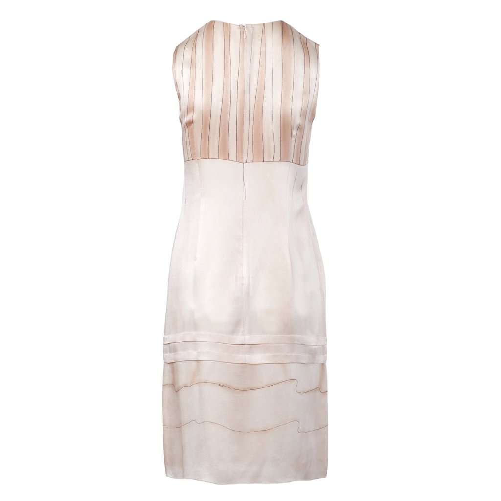 Prada Midi Silk Dress - '00s Pink Silk Good - Model View