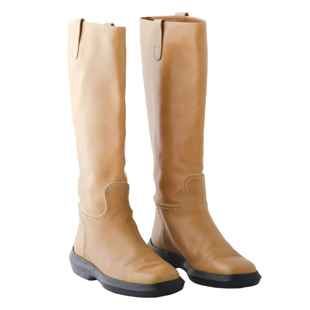 Tod's Brown Leather Riding Boots - '10s Brown Leather Good - Back View