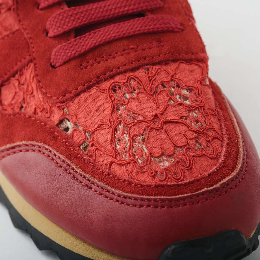 Valentino Garavani Rockrunner Sneakers - '20s Red Lace Good - Model View