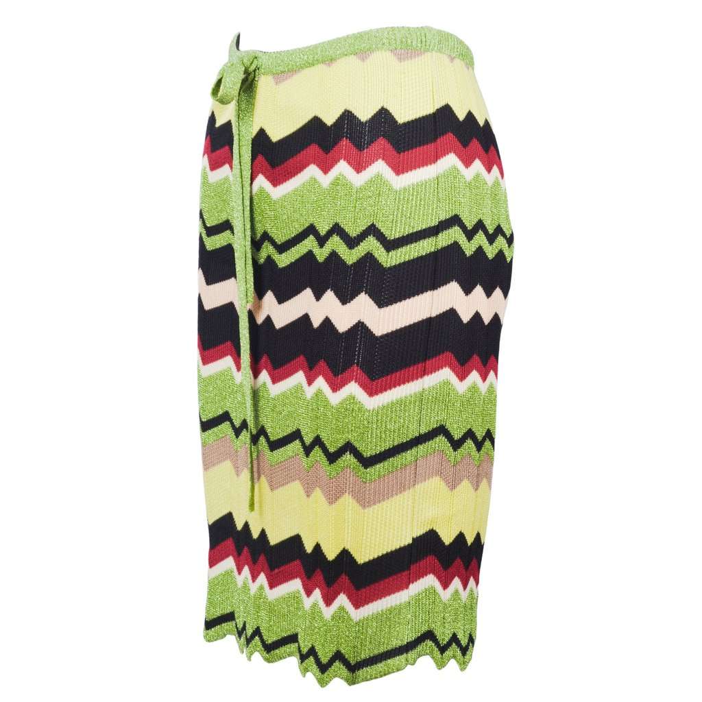 Missoni Zigzag Knitted Skirt - '00s MultiColor Good - Back View