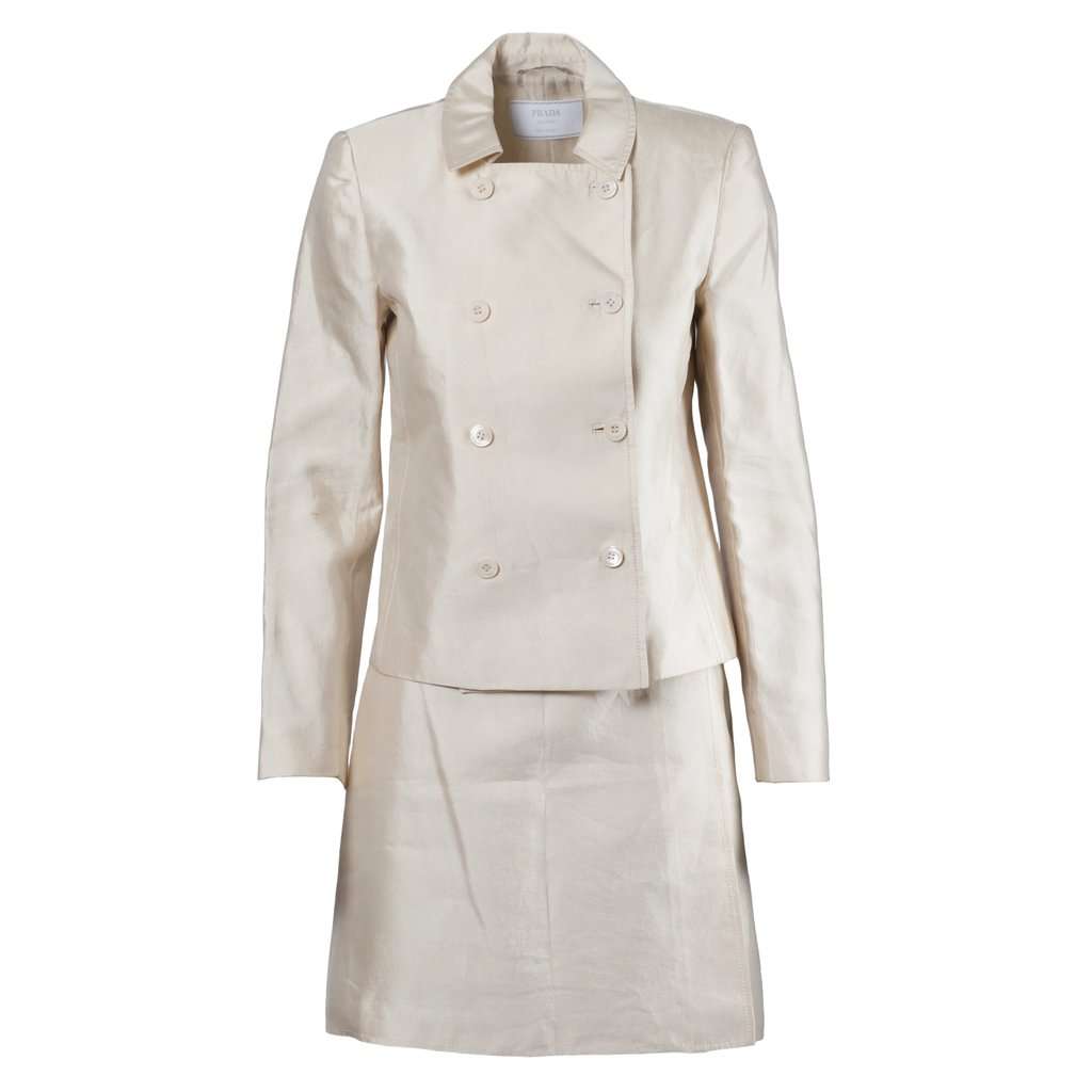 Prada Pearl Pink Blazer and Skirt Set - '10s Pink Good - Front View