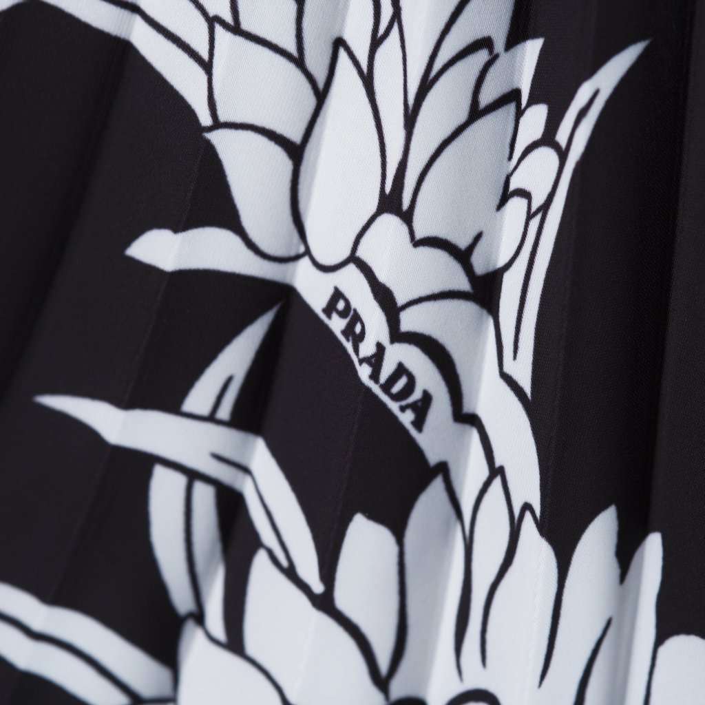 Prada Dahlia Flame Print Wrap Dress - '20s Red Good - Box View