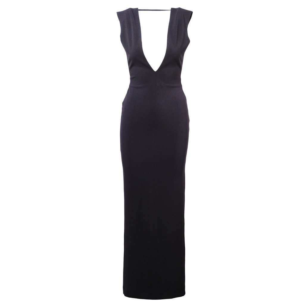 Unsigned Solace London Black Maxi Dress -'10s Black Lace Good - Front View