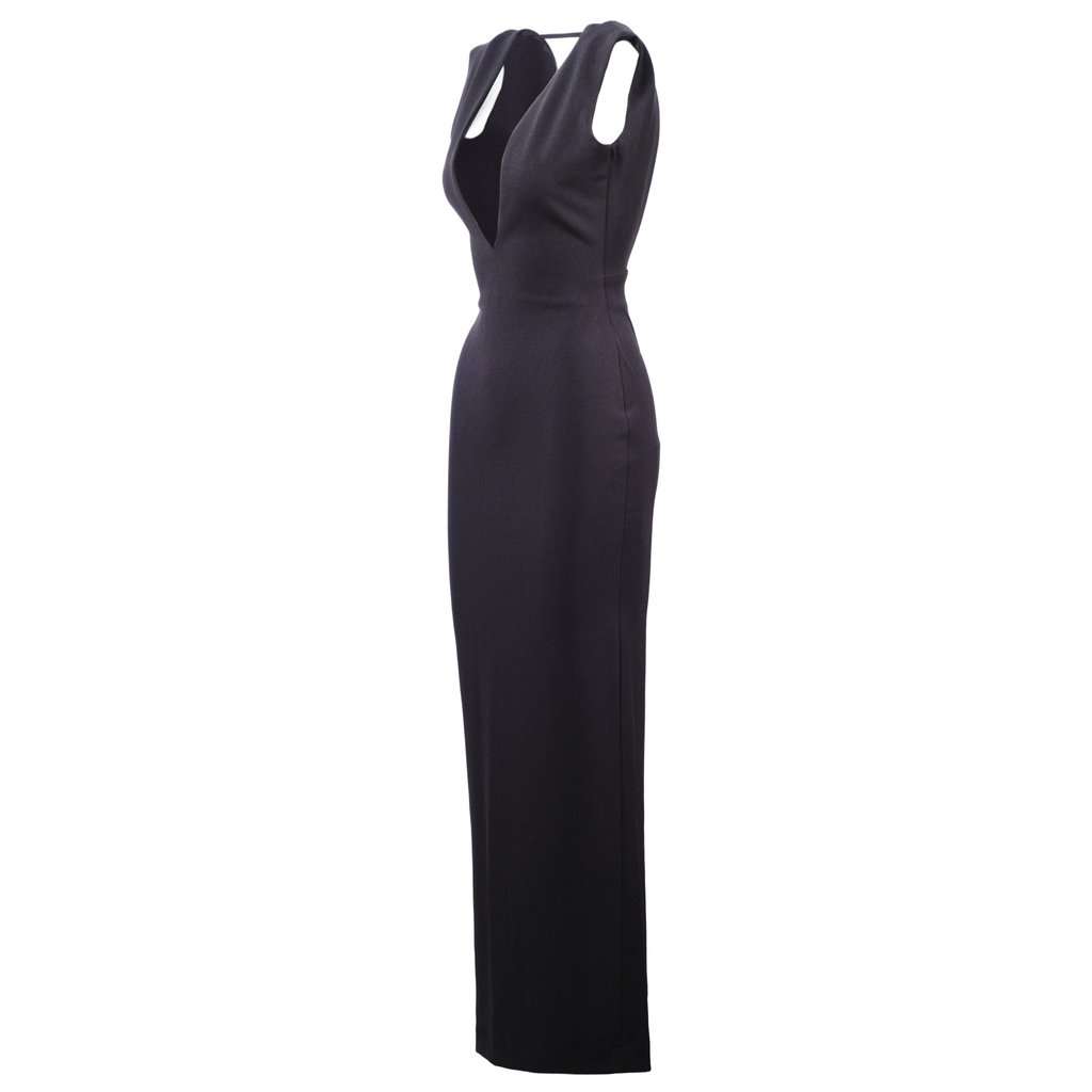 Unsigned Solace London Black Maxi Dress -'10s Black Lace Good - Back View