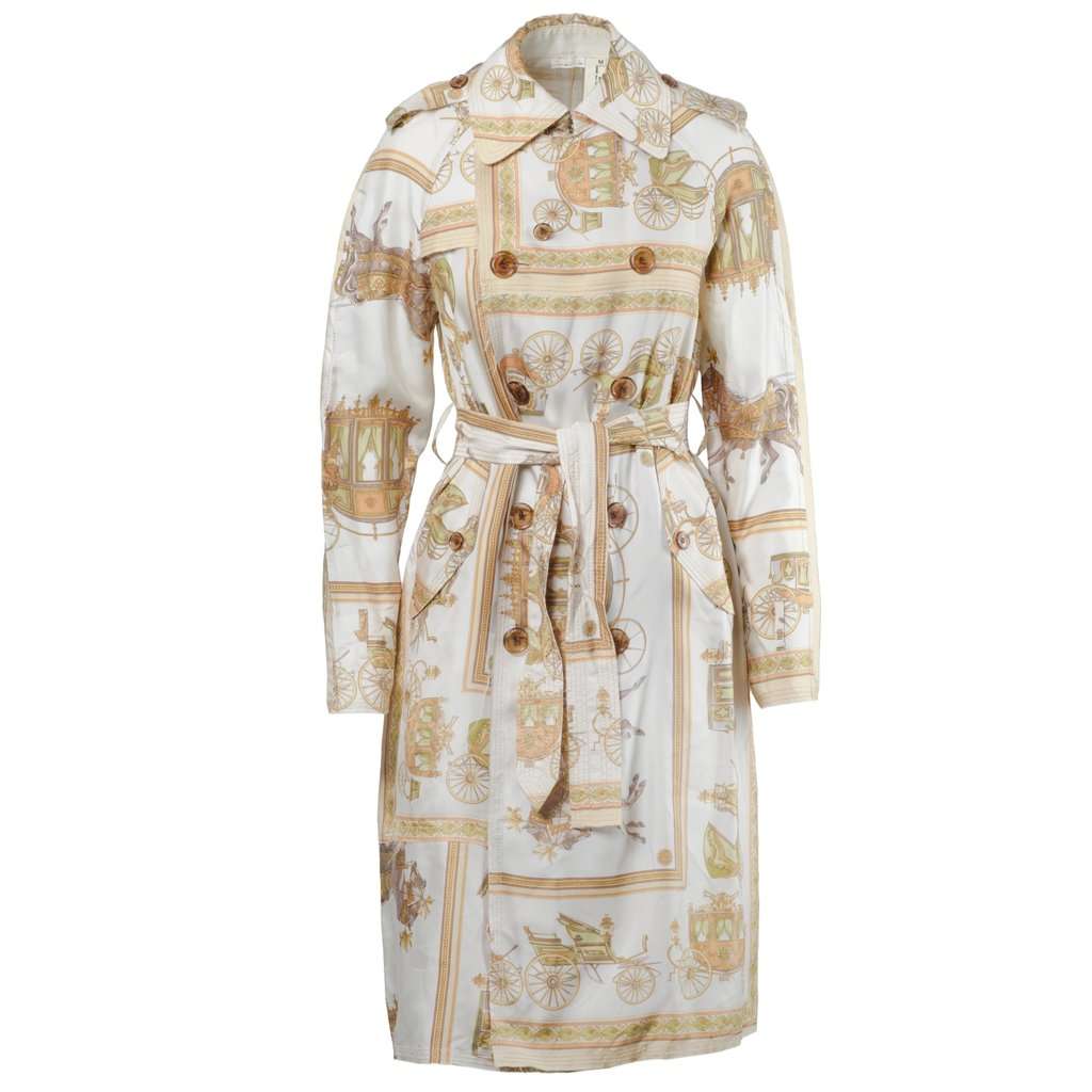 Unsigned Tao by Comme des Garçons Gold Baroque Pattern Trench Coat - '10s Gold Good - Front View