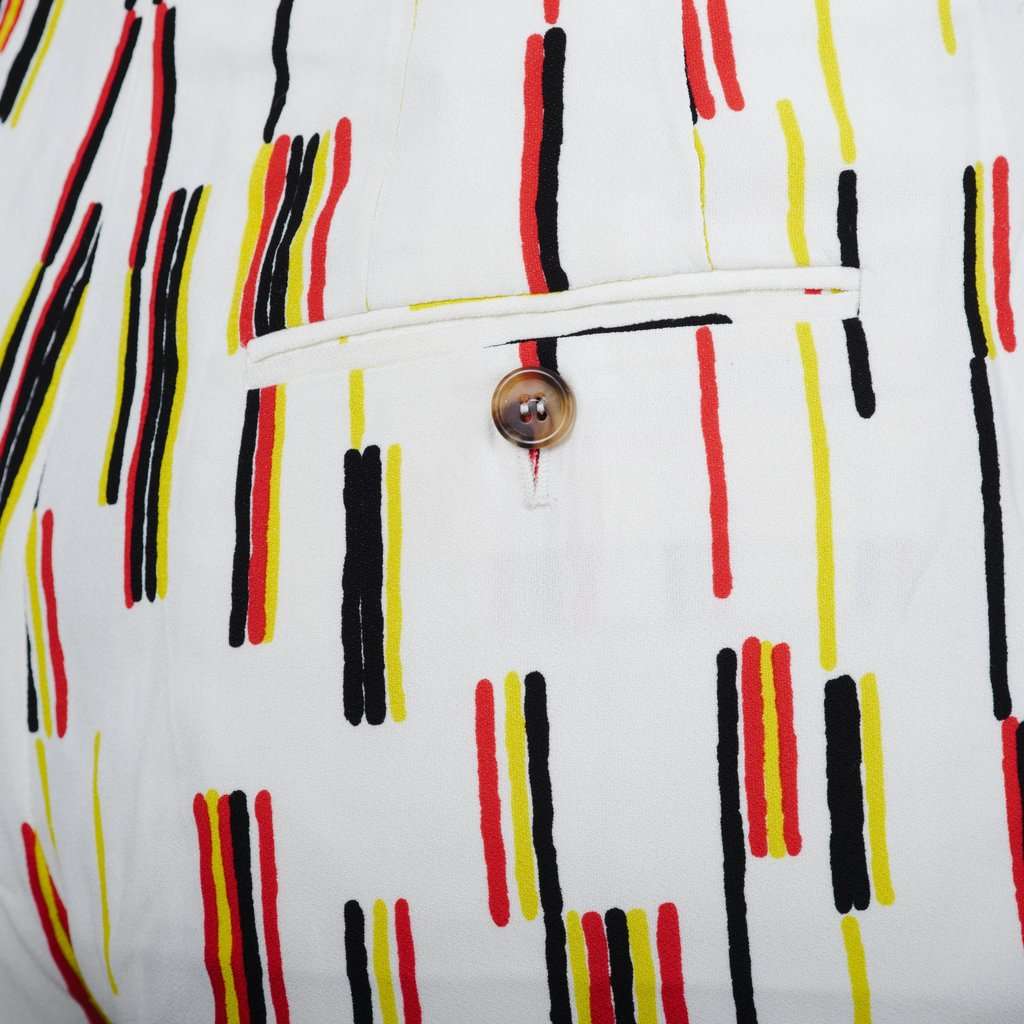 Prada Multicolor Striped Pants -'10s White Good - Model View