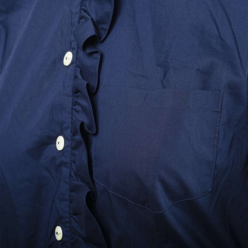 Unsigned Vivetta Navy Blue Long-Sleeve Dress - '10s Navy Good - Model View