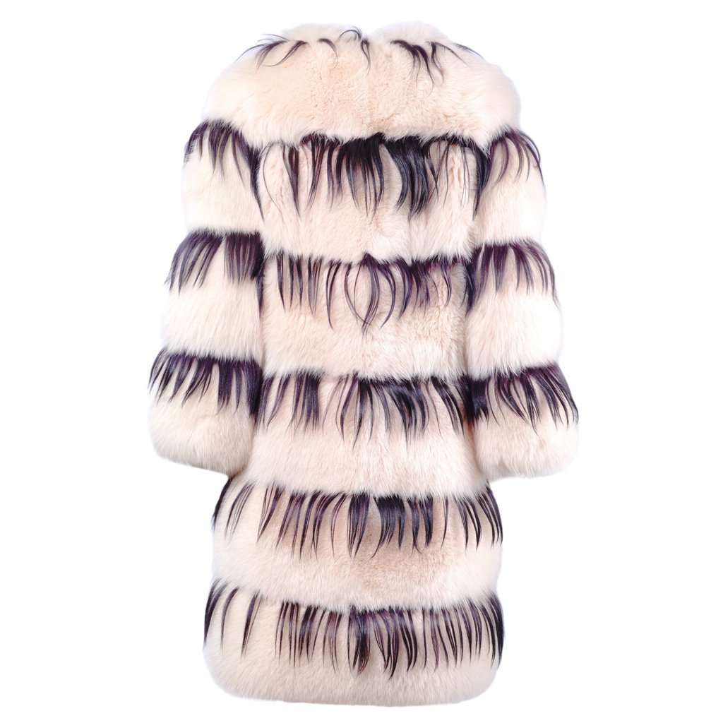 Missoni Saga Fox Fur Coat - '00s Black Silk Good - Inside View