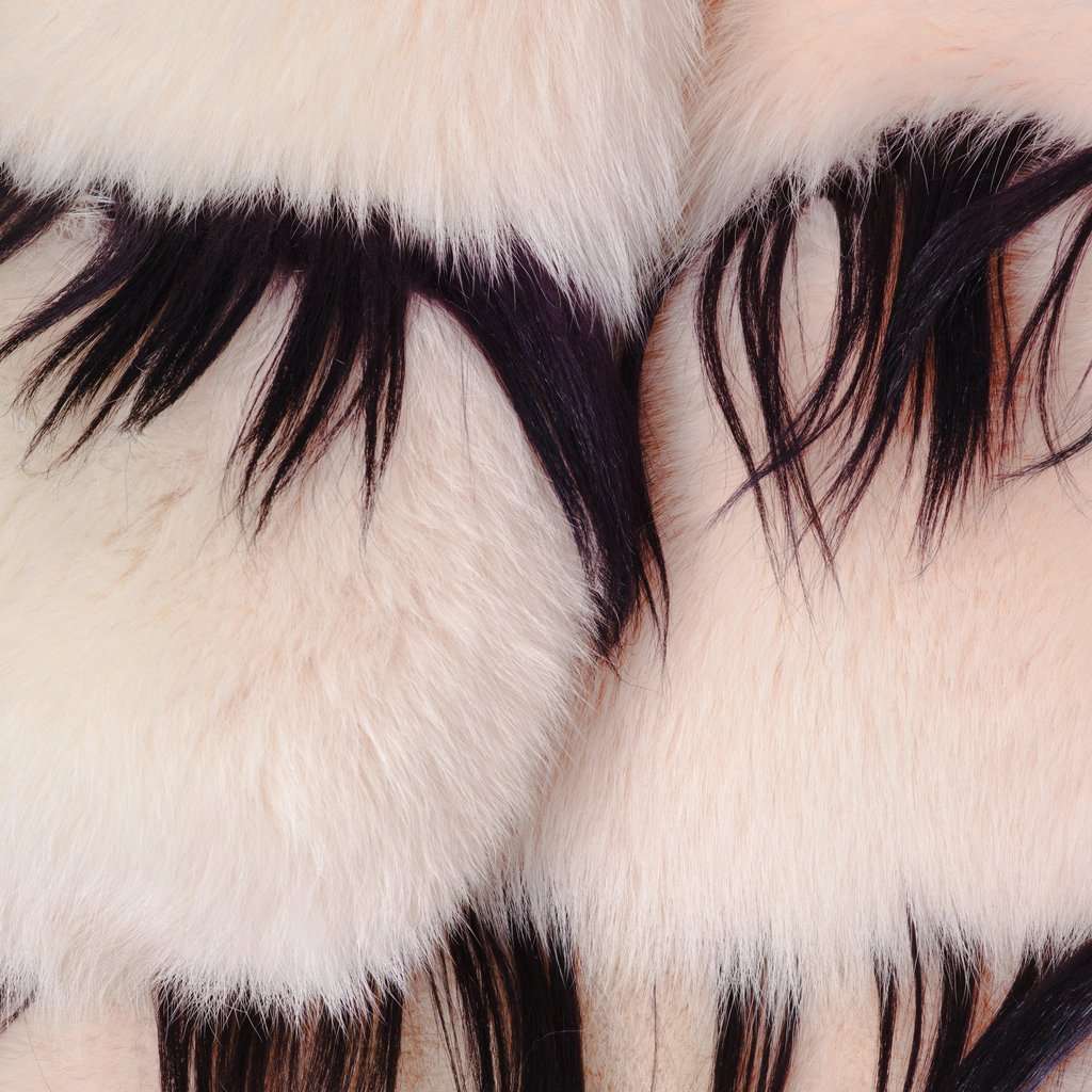 Missoni Saga Fox Fur Coat - '00s Black Silk Good - Model View