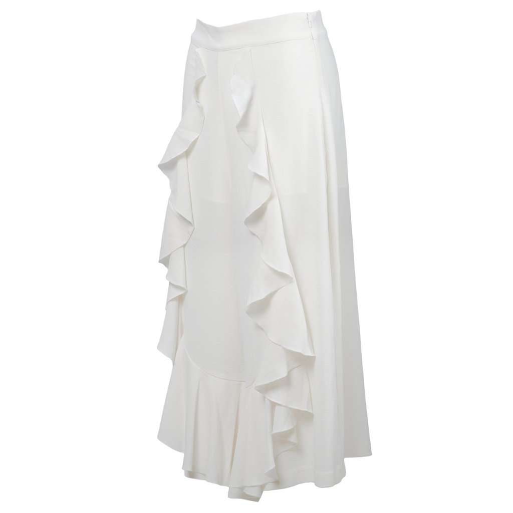 Unsigned Alice Mccall White Ruffle Pants - '10s White Good - Back View