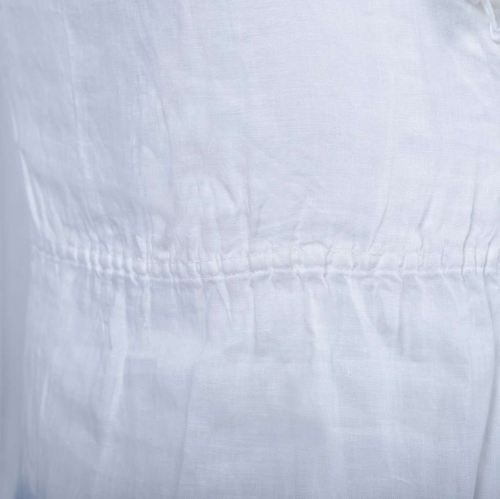 Dolce & Gabbana Floral Lace Top with Ruffled Cap Sleeves - '10s White Lace Good - Model View