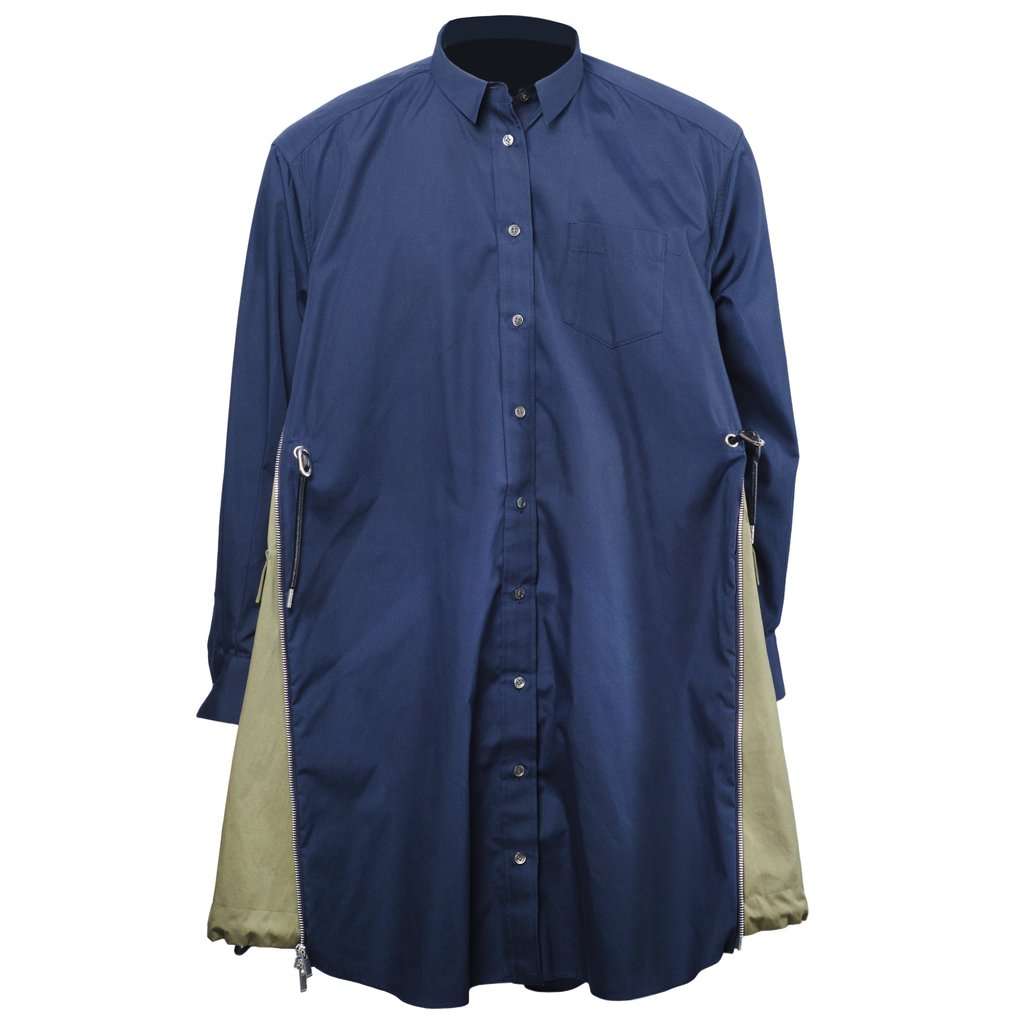 Sacai Hybrid Docking Shirt-Coat -'20s White Good - Front View