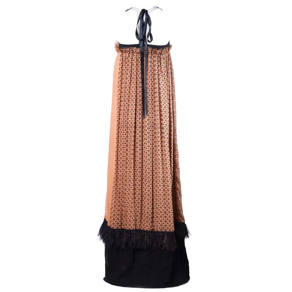 Lanvin Strapless Printed Silk Dress with Jewel Detail- '00s Black Silk Good - Model View