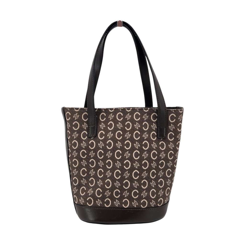 Celine Handbag Vintage C Macadam Brown Canvas Good - Front View