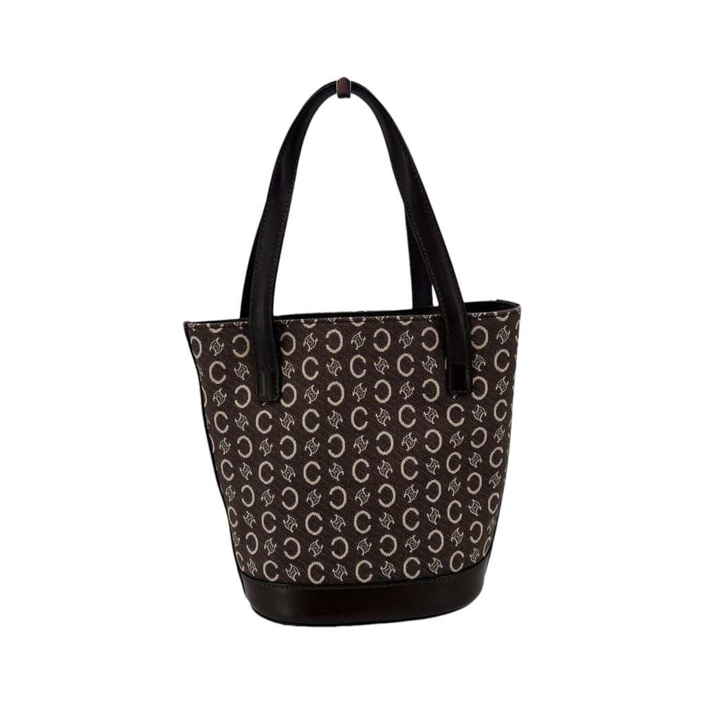 Celine Handbag Vintage C Macadam Brown Canvas Good - Inside View