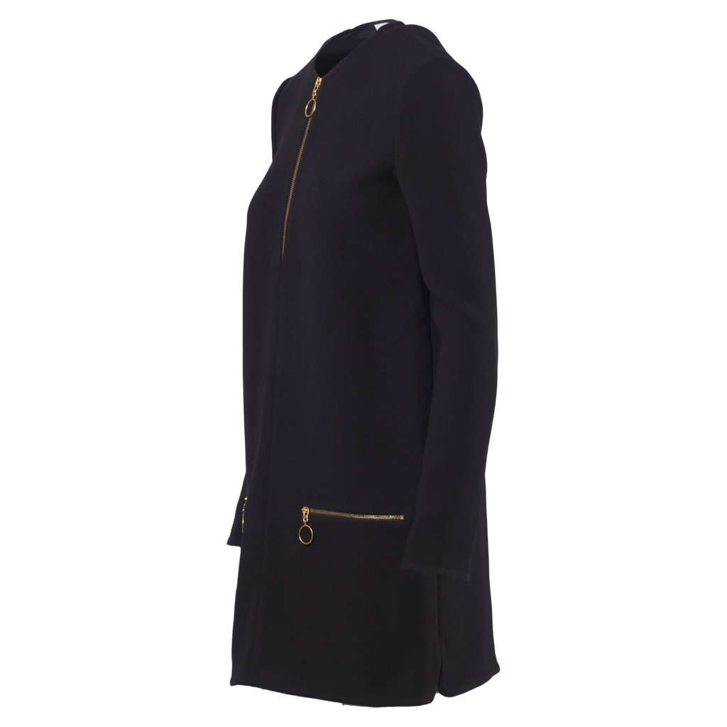 Céline Phoebe Philo Crêpe Zip Shift Dress- '10s White Good - Back View