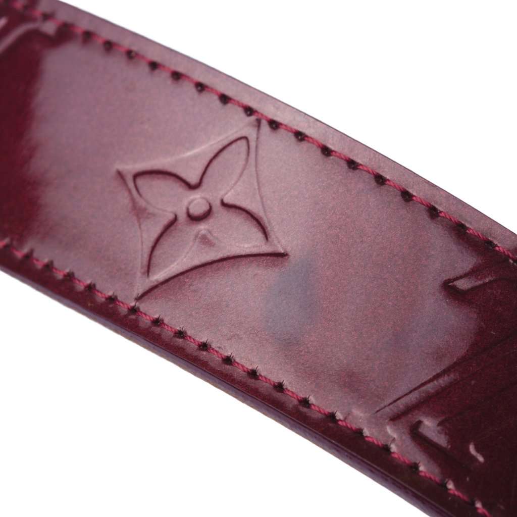 Louis Vuitton Amarante Monogram Vernis LV Frame Belt-'10s Brown Leather Good - Model View