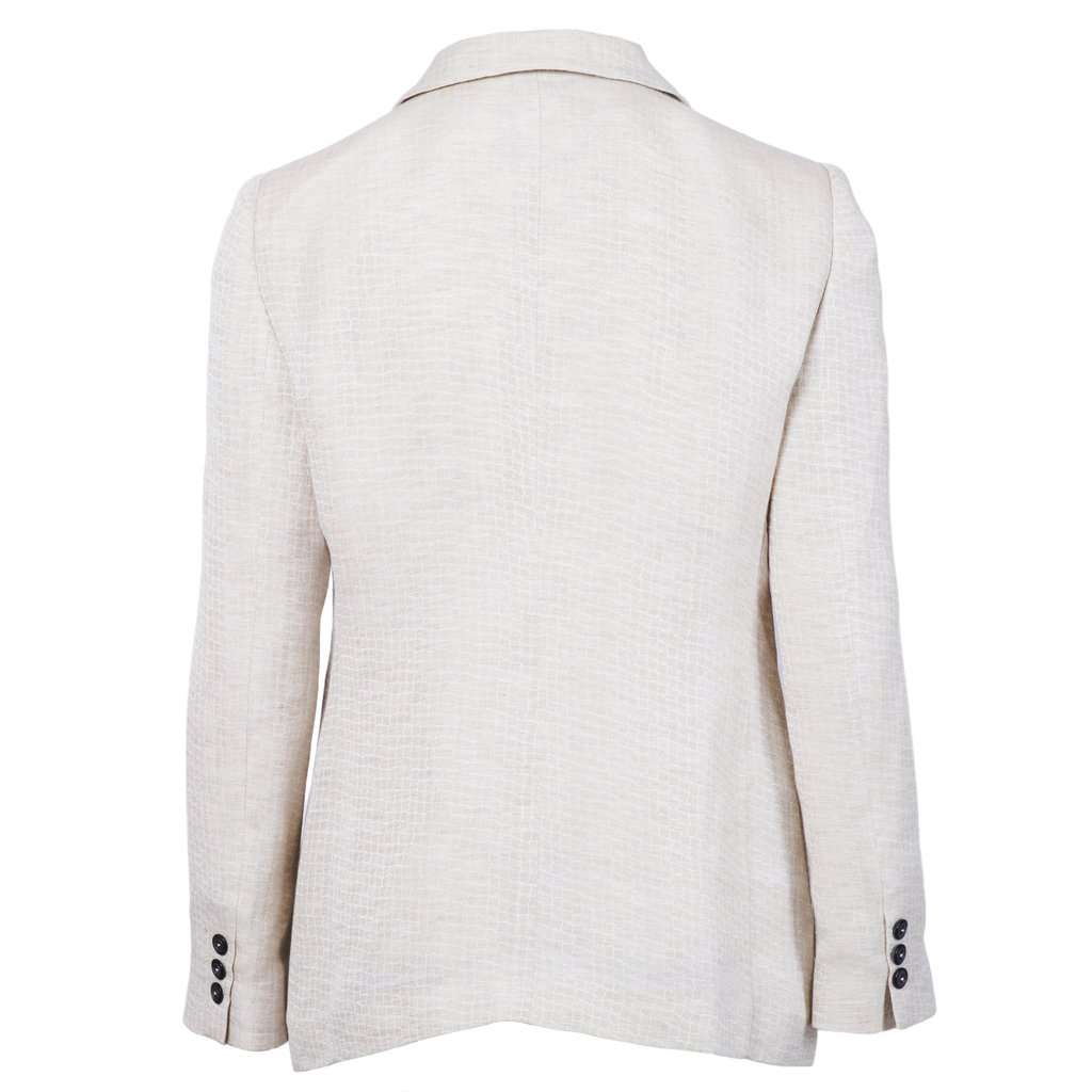 Giorgio Armani Beige Textured Blazer - '00s Beige Good - Inside View