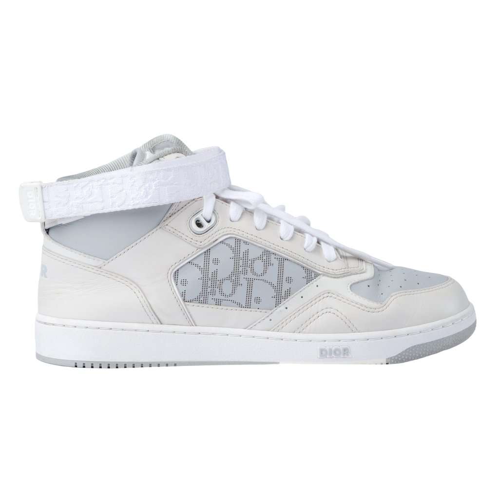 Dior Leather B27 High Top Sneakers - '20s White Leather Good - Front View