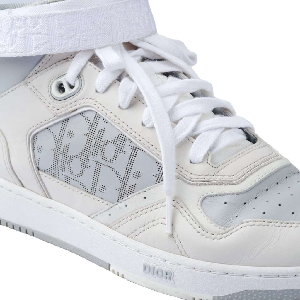 Dior Leather B27 High Top Sneakers - '20s White Leather Good - Model View