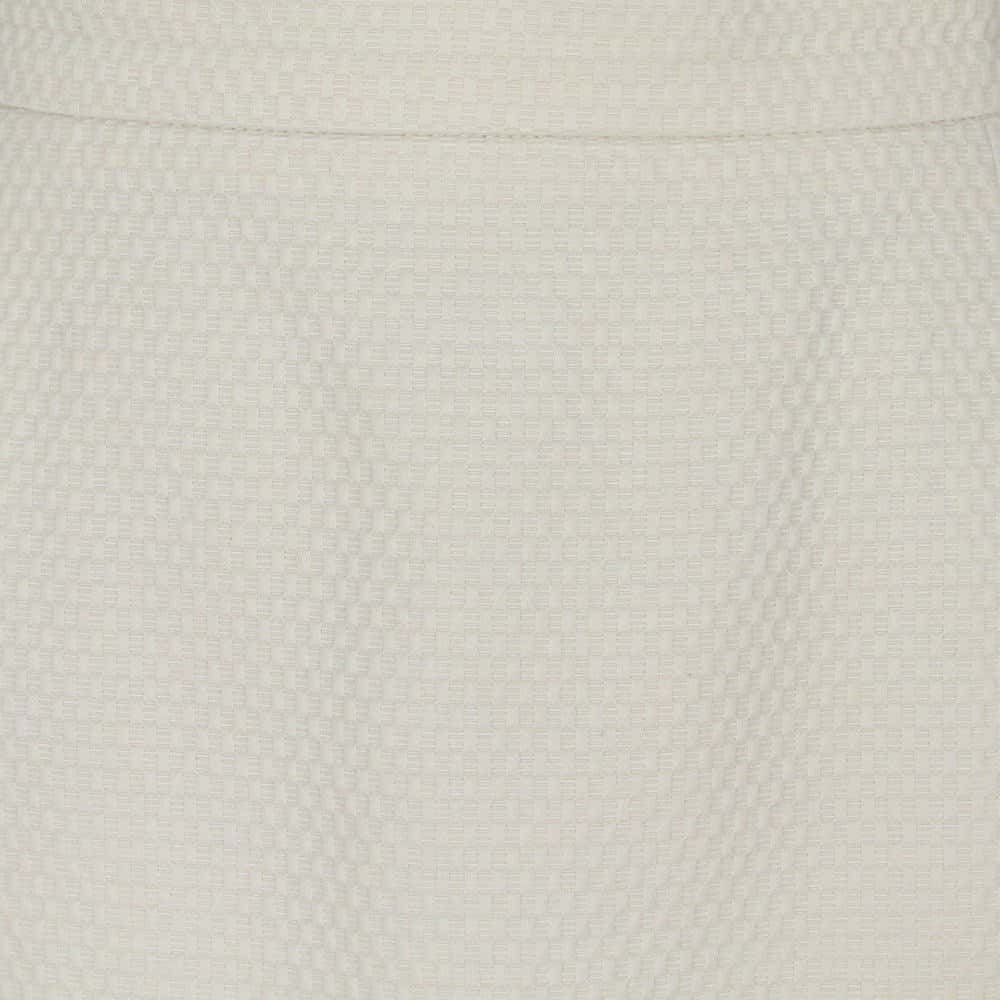 Chanel White Cotton Brocade Skirt - '90s White Cotton Good - Model View