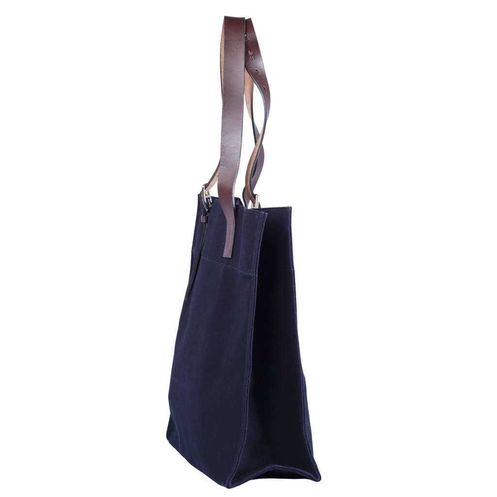 Hermès Toile Etrivière Shopping Tote - '10s Blue Canvas Good - Back View
