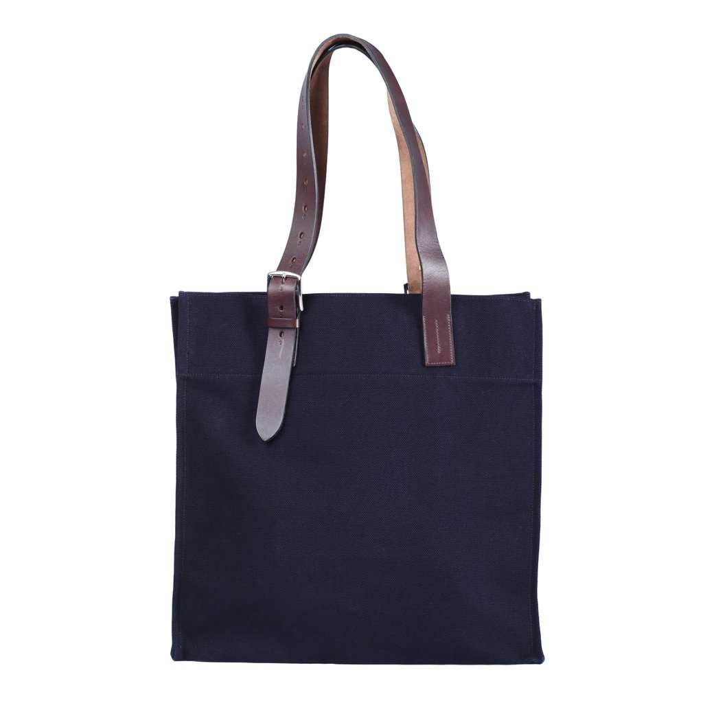 Hermès Toile Etrivière Shopping Tote - '10s Blue Canvas Good - Inside View