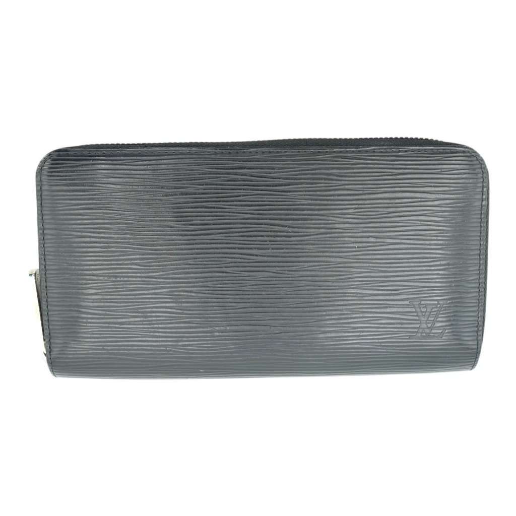 Louis Vuitton Wallet Black Leather Good - Front View
