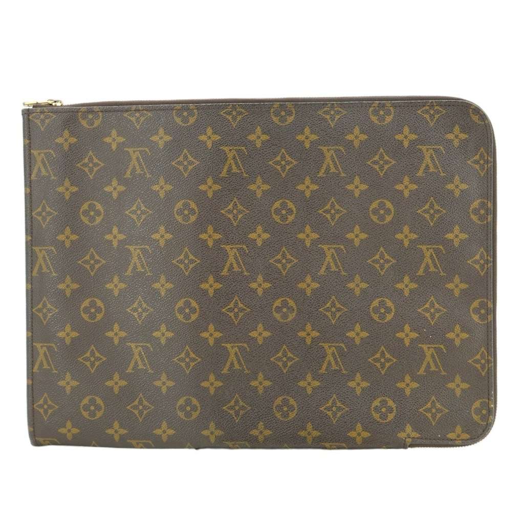 Louis Vuitton Briefcase Vintage Poche Documents Brown Canvas Good - Front View