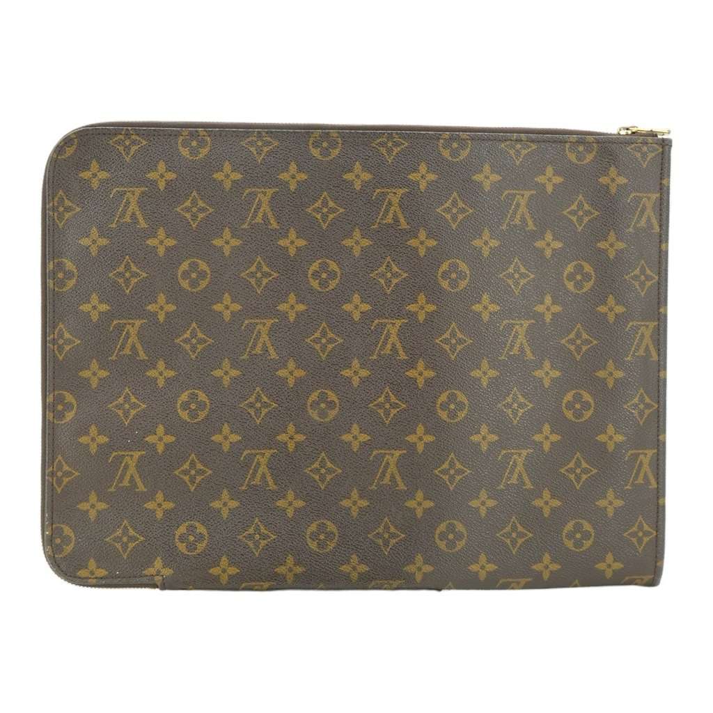 Louis Vuitton Briefcase Vintage Poche Documents Brown Canvas Good - Inside View