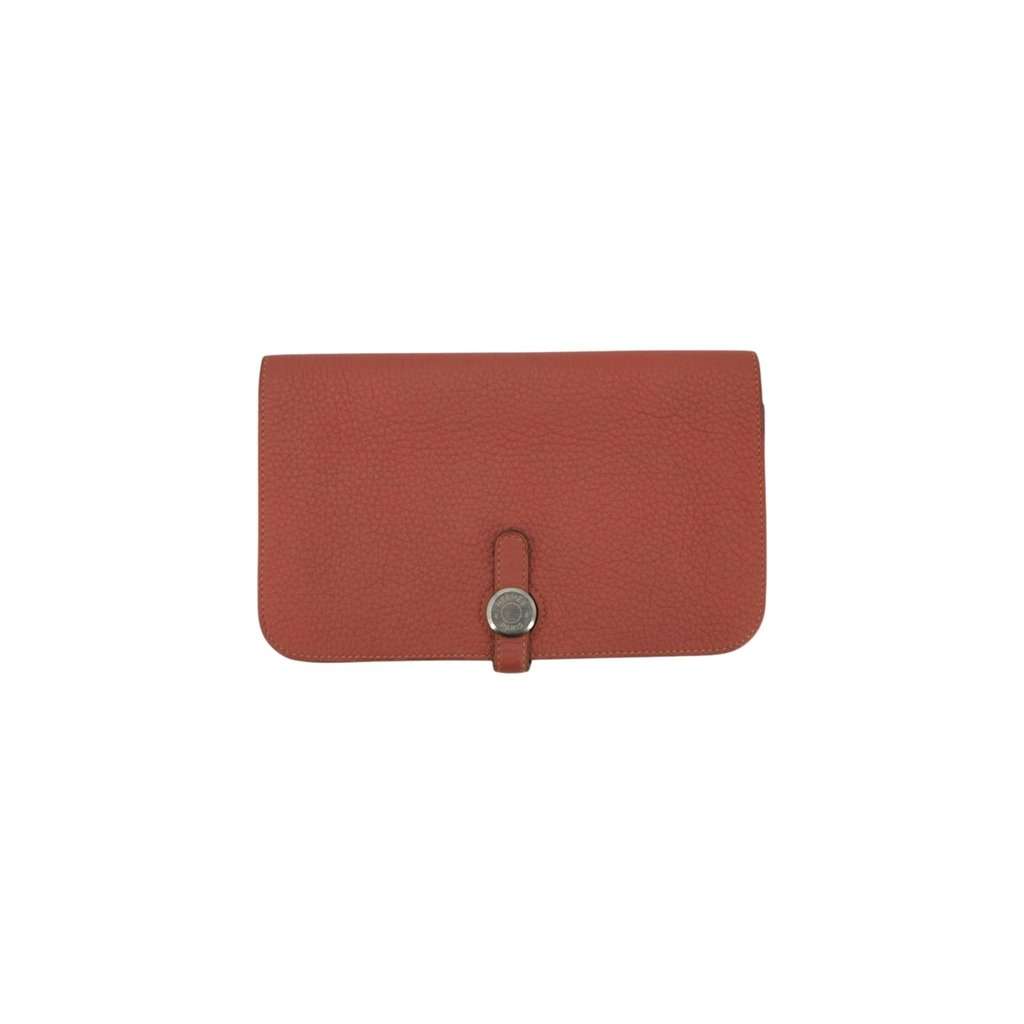 Hermes Wallet Red Leather Good - Front View
