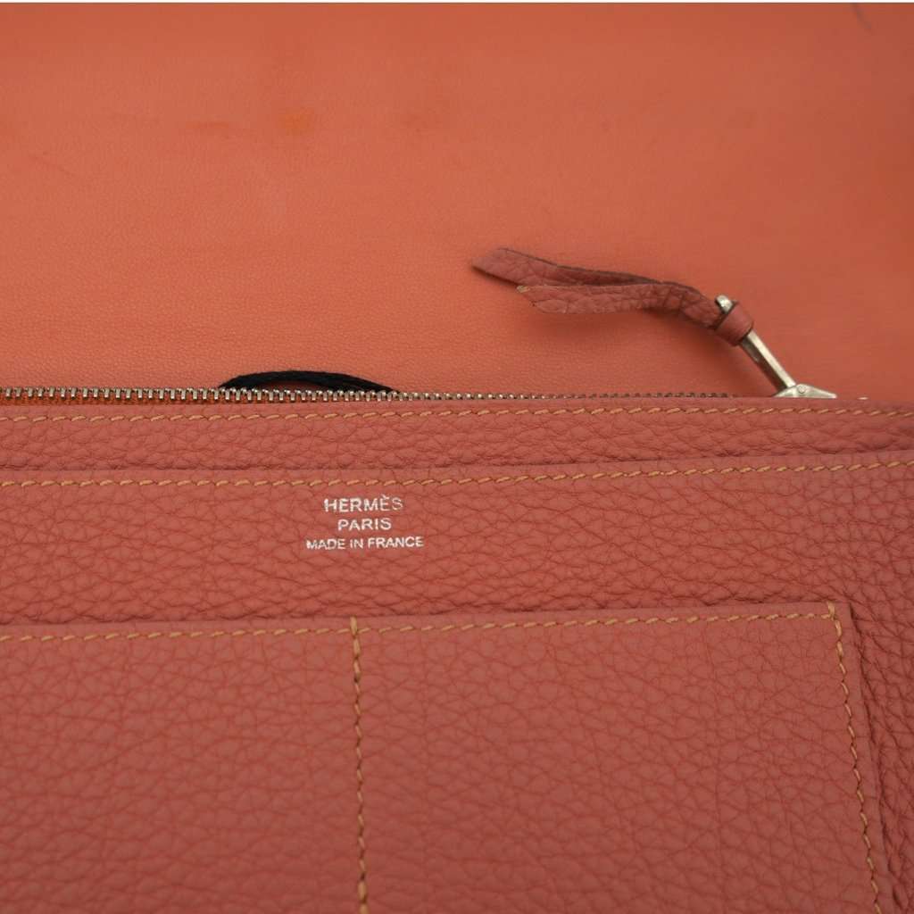 Hermes Wallet Red Leather Good - Box View
