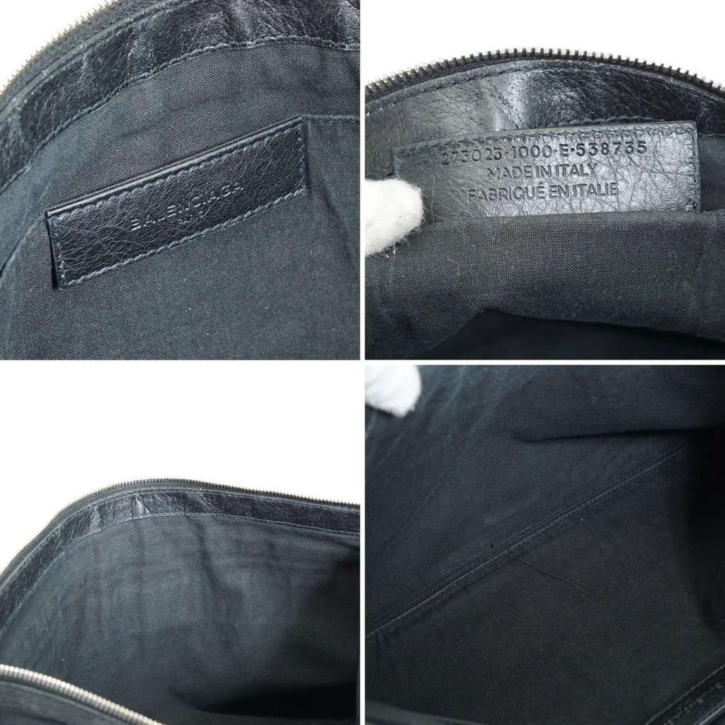 Balenciaga Clutch Bag City Clip Black Leather Good - Model View