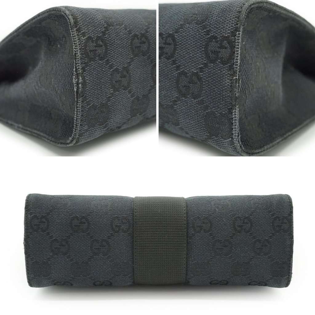 Gucci Clutch Bag Monogram Black Canvas Good - Inside View