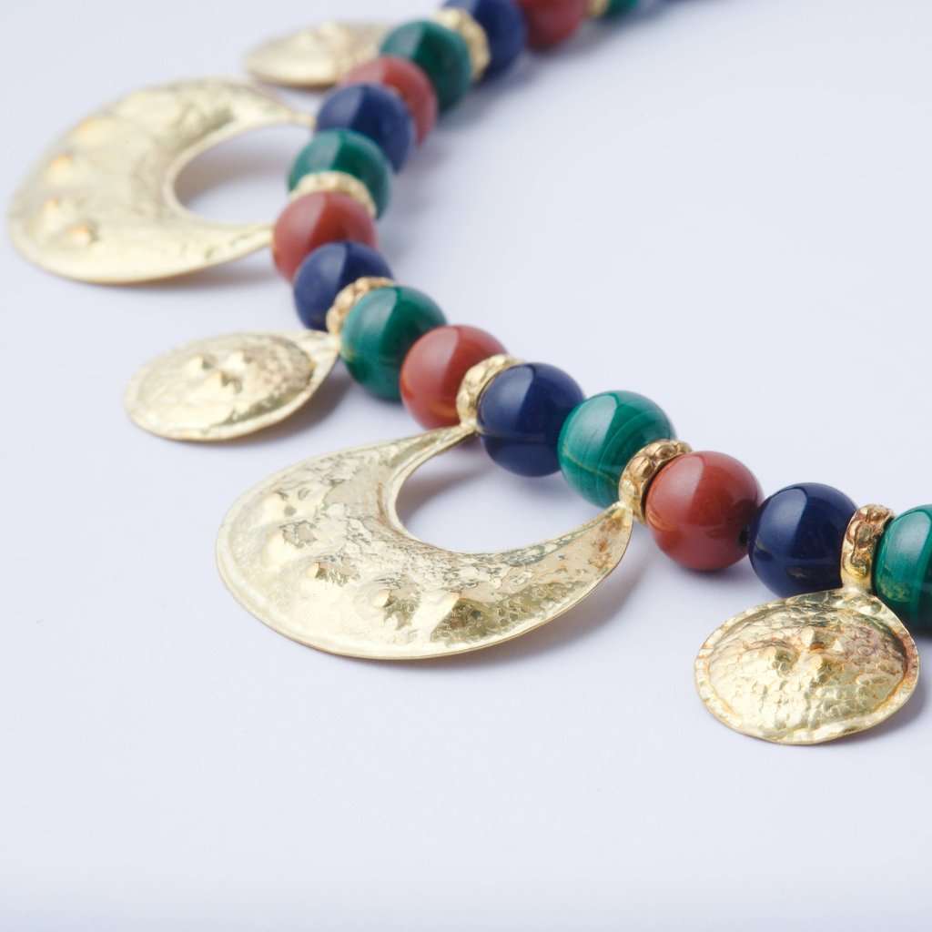 Missoni Statement Necklace in 18k Gold and Hardstones - '80s Gold Lace Good - Back View